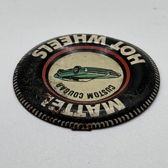 CUSTOM COUGAR - Mattel Hot Wheels Redline Collectors Button Pin Badge 1967 - Picture 5 of 5
